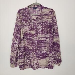 Reitmans Plus Purple Abstract Button Front Blouse – Size 20